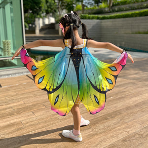 Enchanting Butterfly Wings Cape Set (Rainbow)